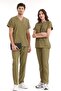 Khaki Luxury Lycra Grey Bottom Top Suit Doctor Nurse Uniform