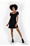 Mini Dress with Front Ruching and Tie-Up Detail (B24-00110) - 2