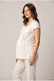 Women's Ecru Lace Special Design Maternity Pajama Set - 2