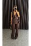 Double-Breasted Collar with Pleated Detail Two-Piece Suit - 5