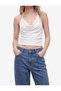 Ribbed High Waist Comfortable Fit Wide Leg Denim Trousers - Culotte Jeans - 4