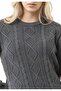 Wp267 Women's Knit Sweater - Cable Knit Sweater with Round Neck and Ribbed Cuffs |   Daily and Transitional Positions - 3