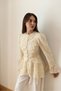 Women's Cream Gathered Vintage Shirt with Embroidery Detail - 4