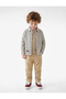 Cotton Long Sleeve Classic Collar Embroidered Plaid Shirt - 3