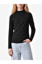 Modal Blend Long Sleeve Mock Neck Basic T-Shirt - 2