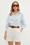 Pleated Belt Detailed Shorts