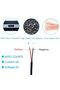 كابل USB C بطول 0.3 متر، سلك USB من النوع C ذكر 24AWG، 5 فولت 3 أمبير، كابل USB C إلى سلك مزدوج 2 دبوس - 6