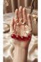 Luxury Design Silvery Cherry Keychain and Bag Ornament (Set of 2) - 4