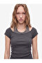 Slim Fit Draped Off-Shoulder Layered Short Sleeve Halter Neck T-Shirt - 4