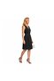 Women's Black Polka Dot Sleeveless Belted Midi Dress - Summer V-Neck Casual Dress - 4
