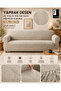 Jacquard Leaf Pattern Elasticated 3-Seater Sofa Cover Non-Slip Stretchy and Washable Sofa Cover