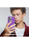 Silicone case iPhone 15 Pro Max, with microfiber, thin, protective, raised edges, light purple - 5