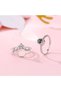 I Love You in 100 Languages Steel Queen Crown 2Pcs Projection Ring Adjustable - 5