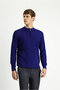 Half Turtleneck Regular Fit Zippered Patterned Cotton Knitwear Sweater - 5