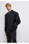 Men's Embroidered Black Transitional Coat - 3