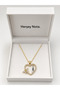 Heart Design Gold Color 316L Steel Stone Necklace Gift Option - 3