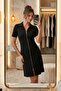 Women's Short Sleeve Double Zipper Mini Modal Dress - 3