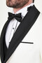 Straight Slim Fit Removable Collar Men's Groom Suit White - 45454.26Y - 2