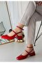 Karmi Red Patent Leather Heeled Arched Shoes - 5