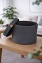 Covered Knitted Basket |   Decorative and Multi-Purpose Storage Box |   Stylish Organizer for Bathroom, Kitchen, and Baby Room