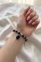 Natural Stone Bead Design Large Stone Bracelet Vintage Amethyst Aventurine Opalite Black Onyx - 3