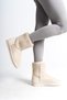 Th Colleciton Selina Laceless Flat Sole Sheepskin Suede Women's Boots Skt - Cream - 38 - 4