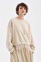 Women's Long Sleeve Woven and Knitted Fabric Garnished Design Dress - 5