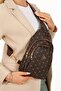 Women's Beige Leather Monogram Patterned Cross Waist Chest and Shoulder Bag - 2