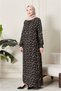 Women's Plus Size Hijab Dress Floral Patterned Long Sleeve Comfortable Fit Casual Stylish Dress - 6