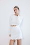 Crew Neck Knitwear Ecru Blouse - 7