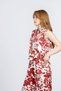 Women's Summer Burgundy High Waist Velline Zero Sleeve Short Vest and Elastic Waist Pants Set Sporty Casual Cut Daily Office Stylish 1318 - 4