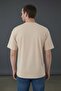 Crew Neck Unisex Basic Plain Beige T-Shirt - 4