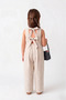 Girl's Cherry Patterned Linen Blend Jumpsuit and Bag Set - 2
