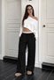 Trendy Lace Detail Elastic Waist Wide Leg Baggy Fit Tracksuit - 6