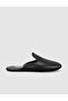 Women's Black Genuine Leather Premium Slippers with Quilted Insole