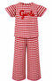 Girls' 100% Cotton Seersucker Fabric Plaid Pattern Short Sleeve Set Relaxed Fit Summer Two-Piece Set - 3