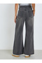 High Rise Cut and Sew Wide Leg Jeans - 4