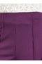 Purple Solid Wide Leg Stretch Formal Pants - 3
