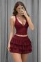 Ashley Sim Detailed Shorts Skirt Blouse Set - 4