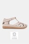 Women's Mink Genuine Leather 35-41-42 Size Strappy Flat Wedge Heel Side Open Sandals