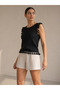 Women's Black Tassel Detailed Openwork Knitwear Blouse - 2