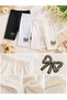 Girls' Triple Leggings Set Casual Girls' Capri Leggings Bow Detail Cotton Underwear 1-8 Years 3 Pieces - 6