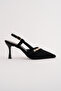 Spr-3627 Stiletto Heel Stone Detailed Slippers - 3