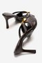 Women's Brown Mirrored Strappy 7.5 cm Heeled Sandals Evening Dress Slippers Li̇z142 - 4