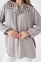 embroidered gauze blouse - 6
