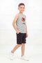 Zero Sleeve Round Neck Print Detailed Boys' Top and Bottom Set - 2