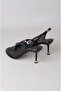 Seç S62 Heelled Knitted Women's Shoes (Heel Height: 9cm) Black - 5