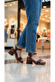 Skin Single Strap Women's Vintage High Padded Heel Sandals Shoes - 8