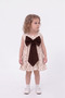 Floral Zero Sleeve Brown Bow Cotton Casual Stylish Girls Dress