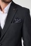 Leon Men's Dark Gray Italian Striped Jacket+Pants+Vest Slim Fit Suit - 2
